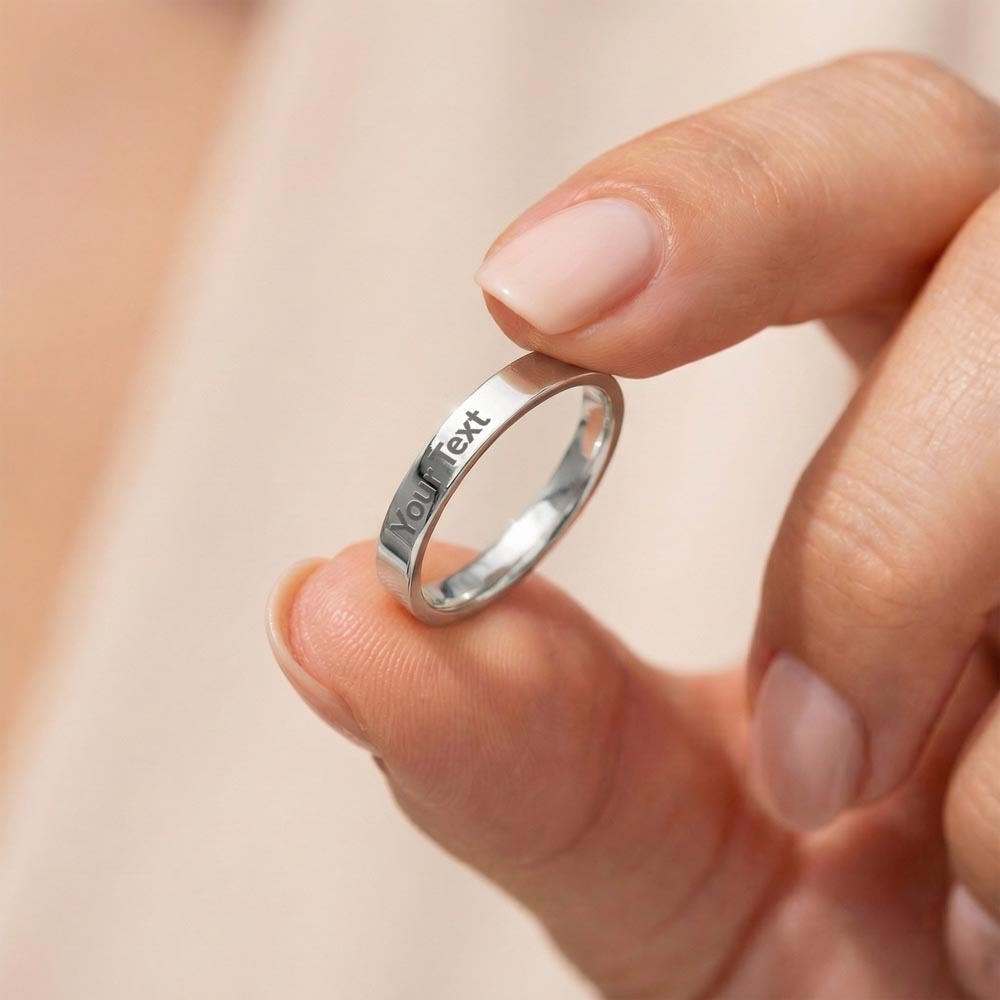 A Promise on Her Finger – Personalized Women's Engraved Ring