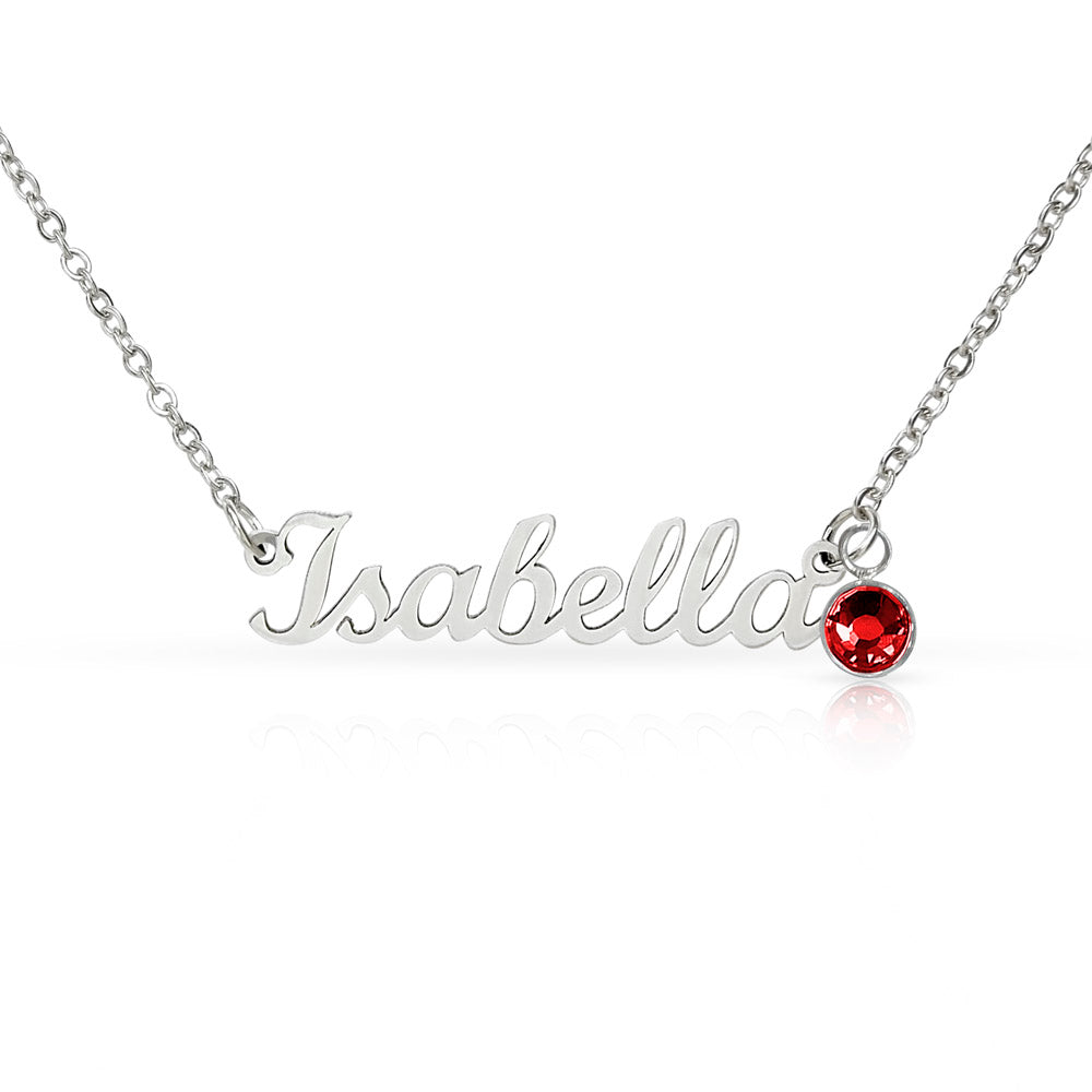 Born to Be Loved – Birthstone Name Necklace