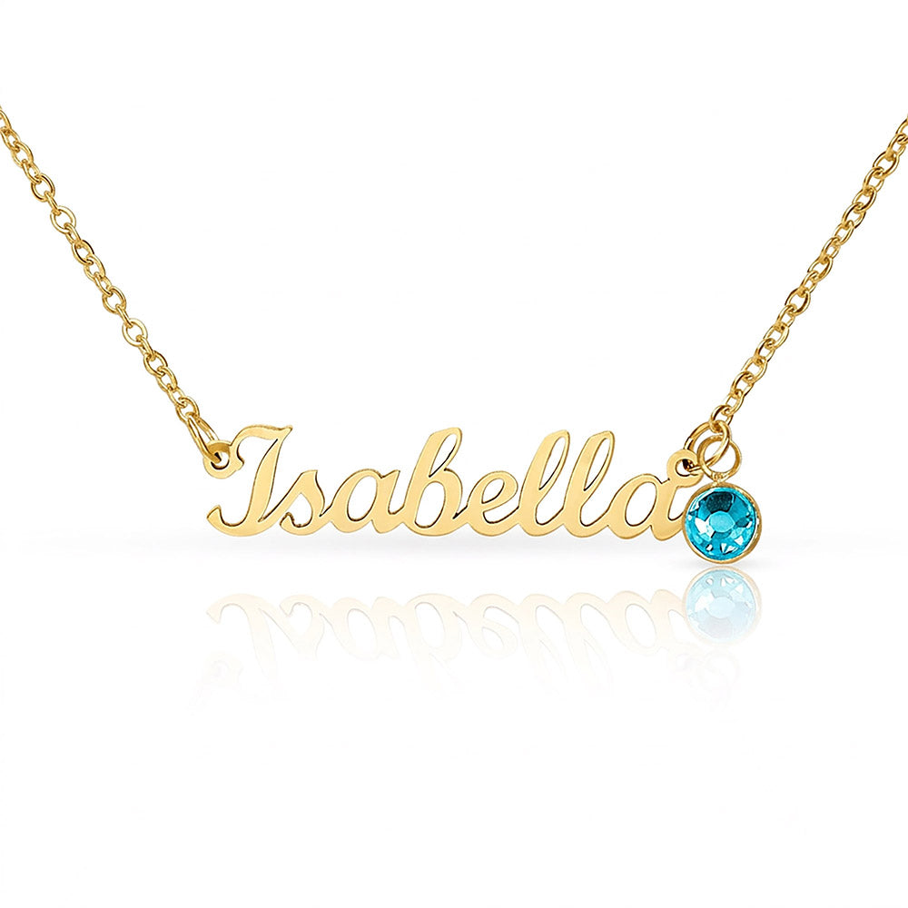 Born to Be Loved – Birthstone Name Necklace