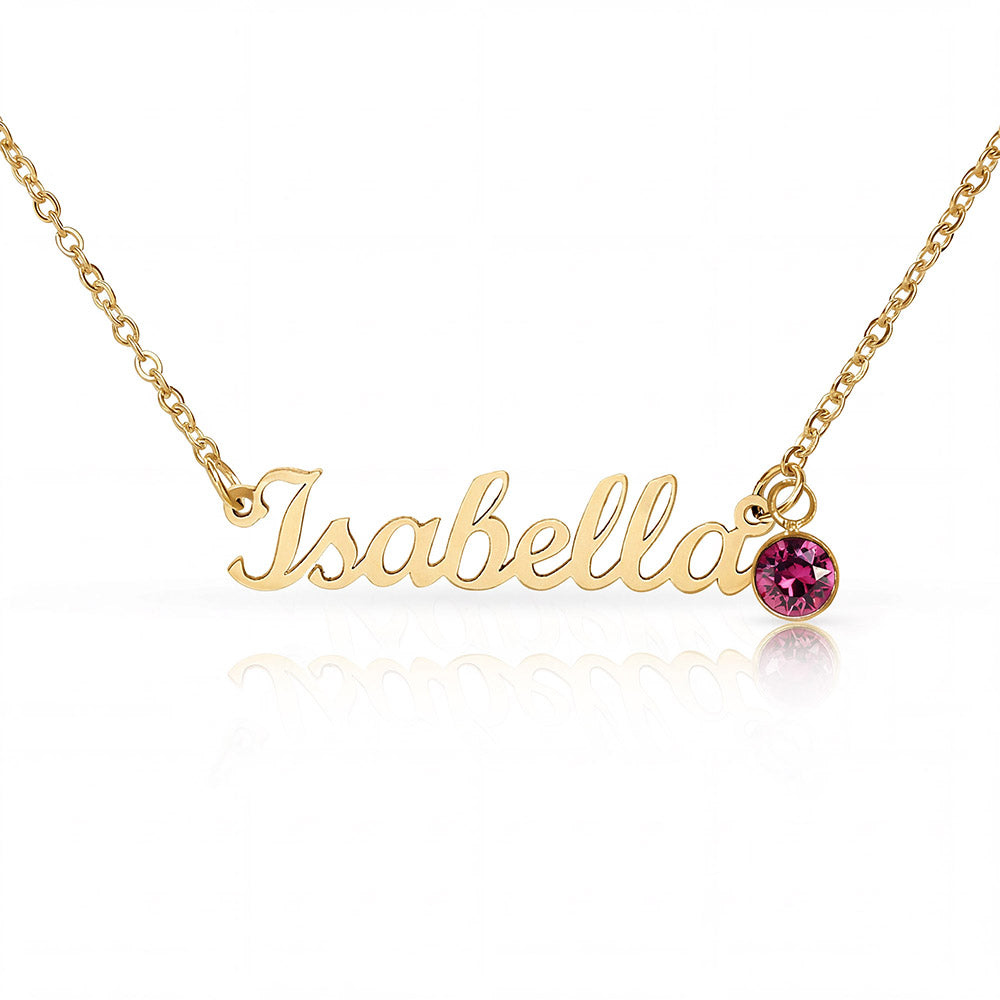 Born to Be Loved – Birthstone Name Necklace