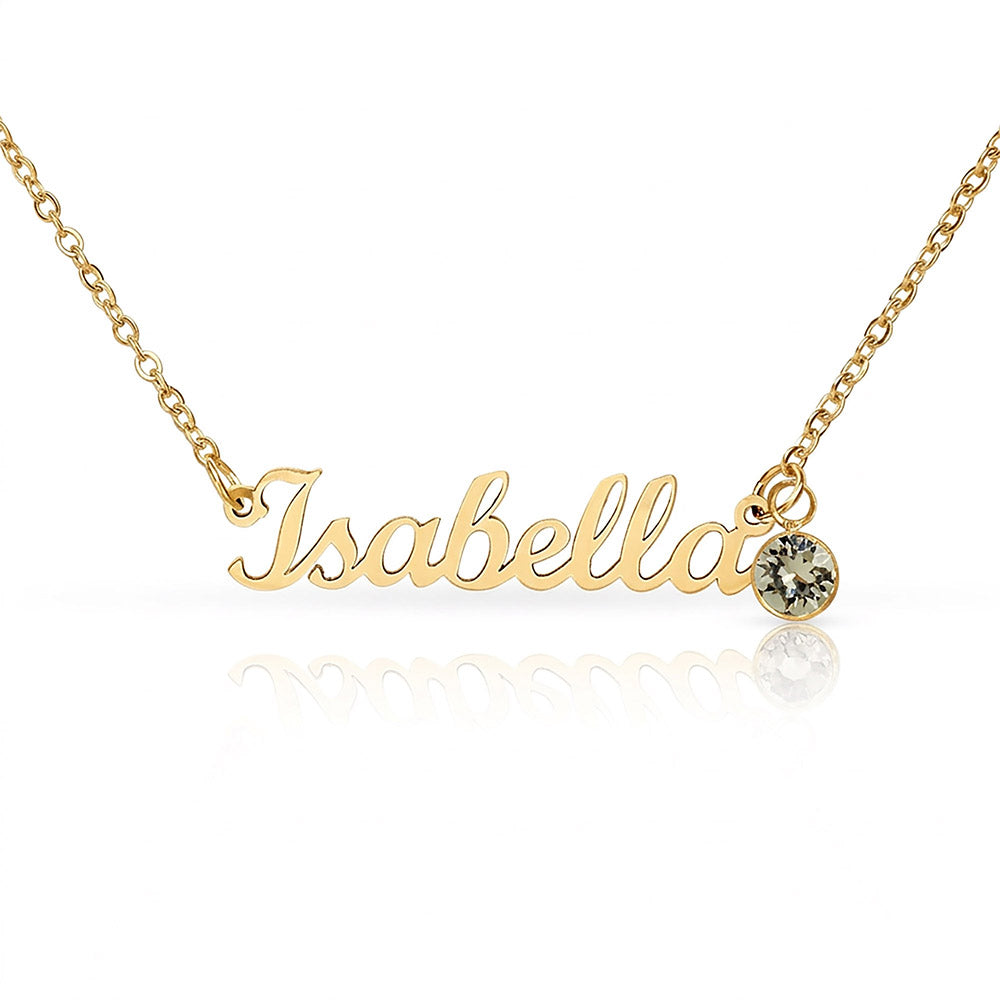 Born to Be Loved – Birthstone Name Necklace