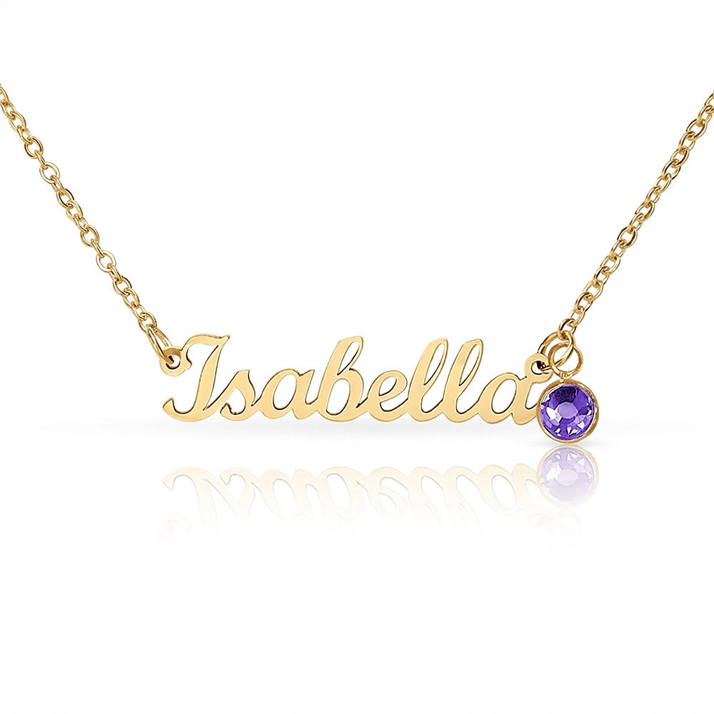 Born to Be Loved – Birthstone Name Necklace