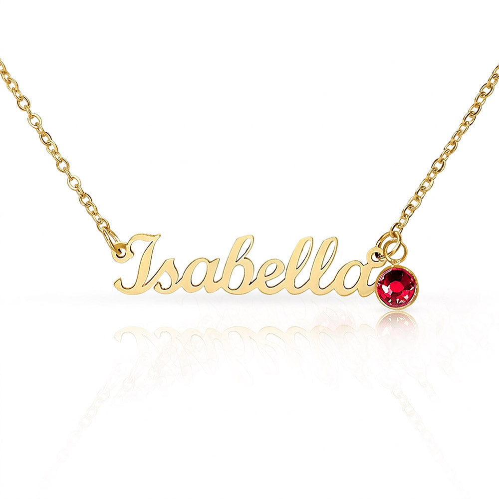 Born to Be Loved – Birthstone Name Necklace