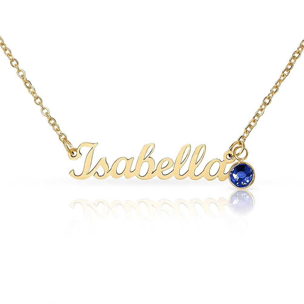 Born to Be Loved – Birthstone Name Necklace