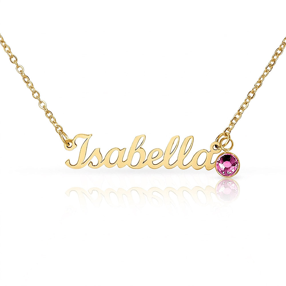Born to Be Loved – Birthstone Name Necklace