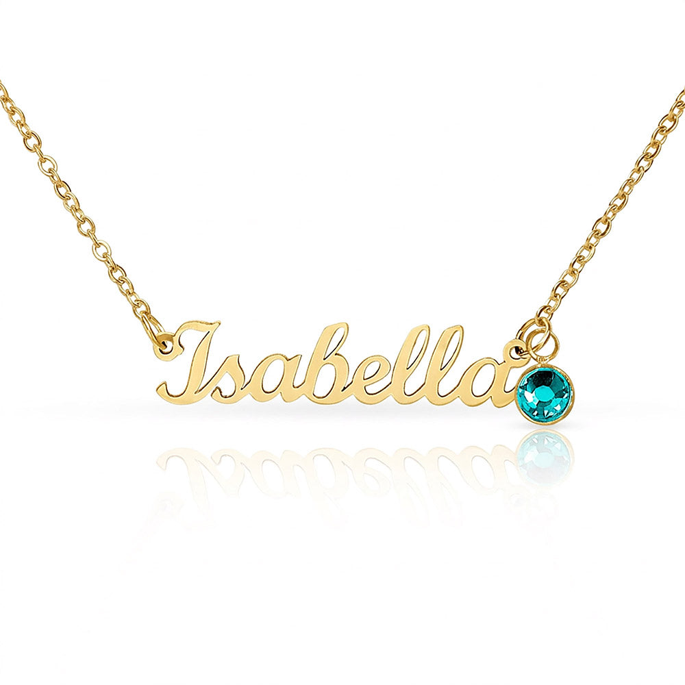 Born to Be Loved – Birthstone Name Necklace