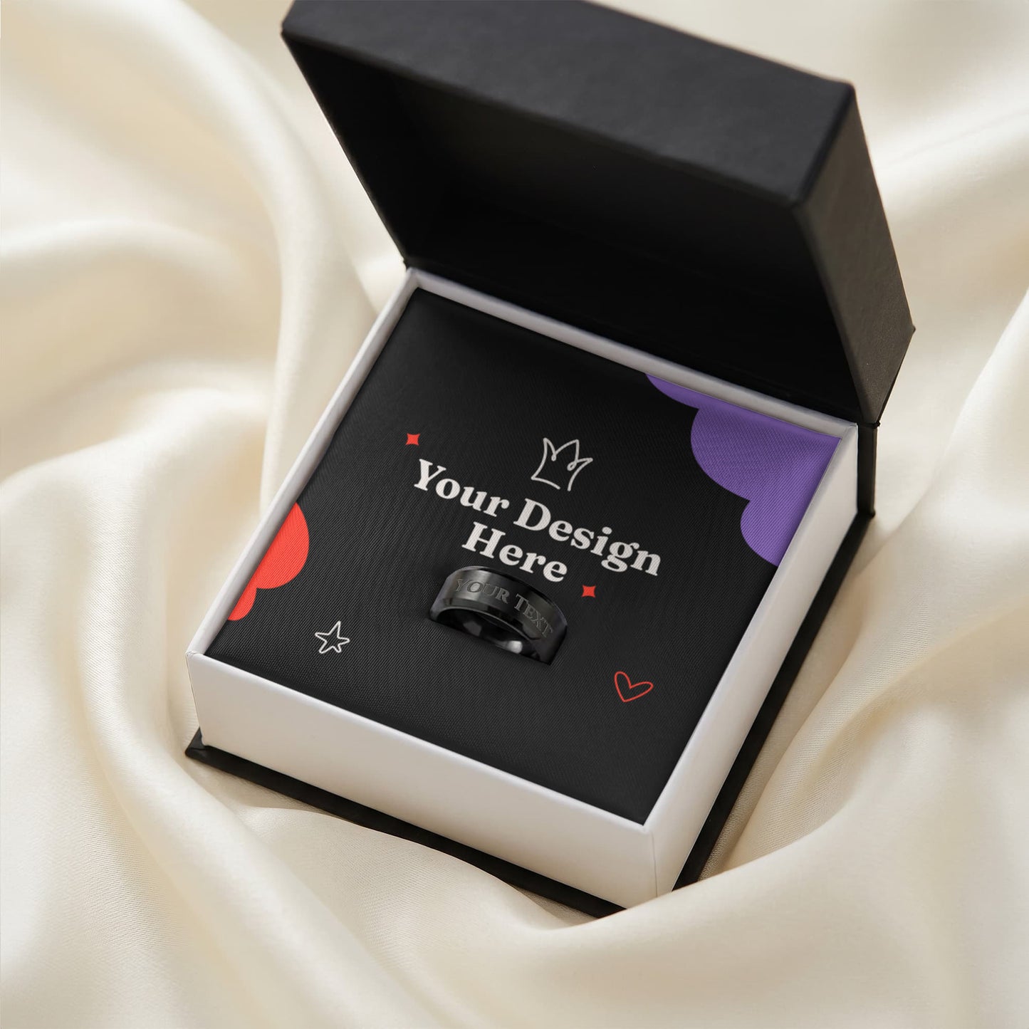 His Love, Written Close – Engraved Men's Ring with Message Card