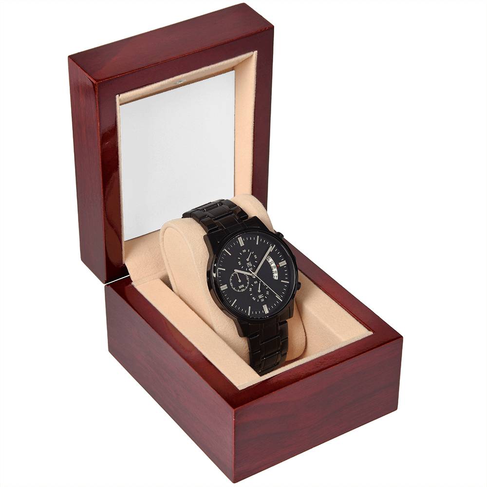 Moments Worth Keeping – Black Chronograph Watch