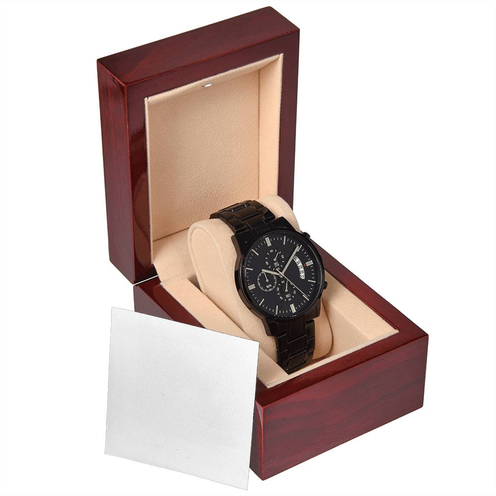 Moments Worth Keeping – Black Chronograph Watch