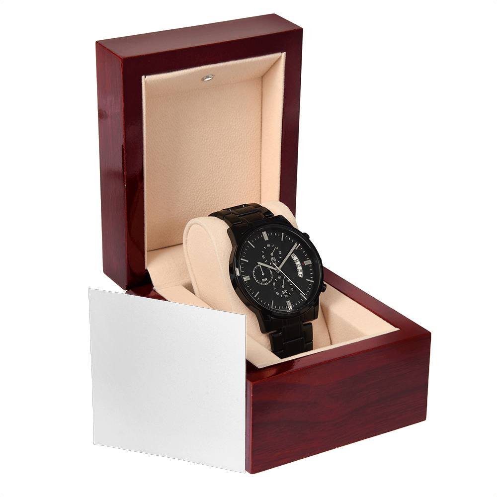 Moments Worth Keeping – Black Chronograph Watch