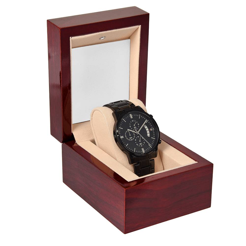 Moments Worth Keeping – Black Chronograph Watch