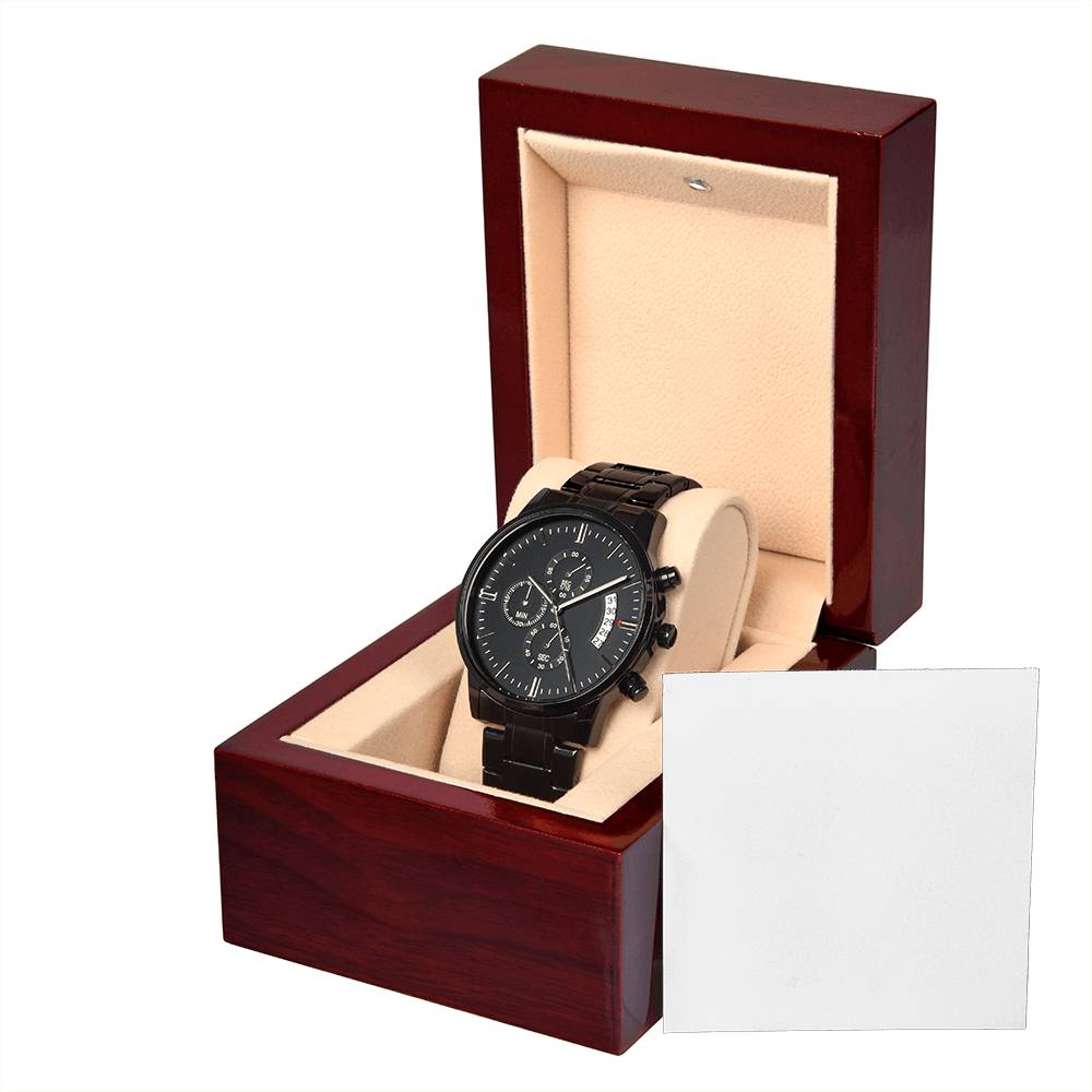 Moments Worth Keeping – Black Chronograph Watch