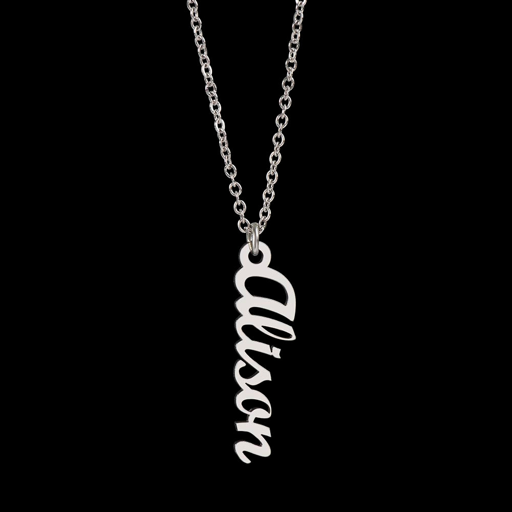 Standing Tall in Love – Vertical Name Necklace