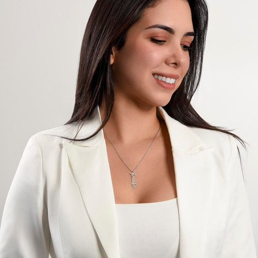 Standing Tall in Love – Vertical Name Necklace