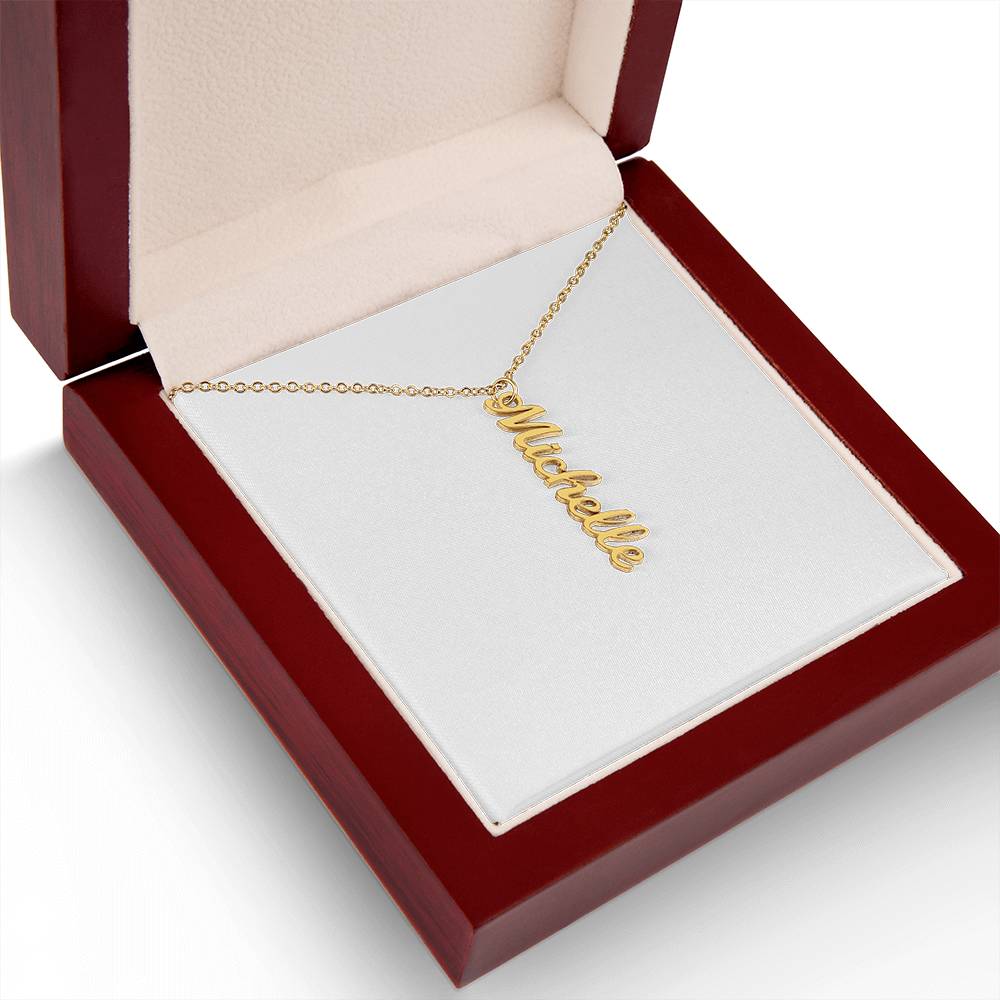 Standing Tall in Love – Vertical Name Necklace