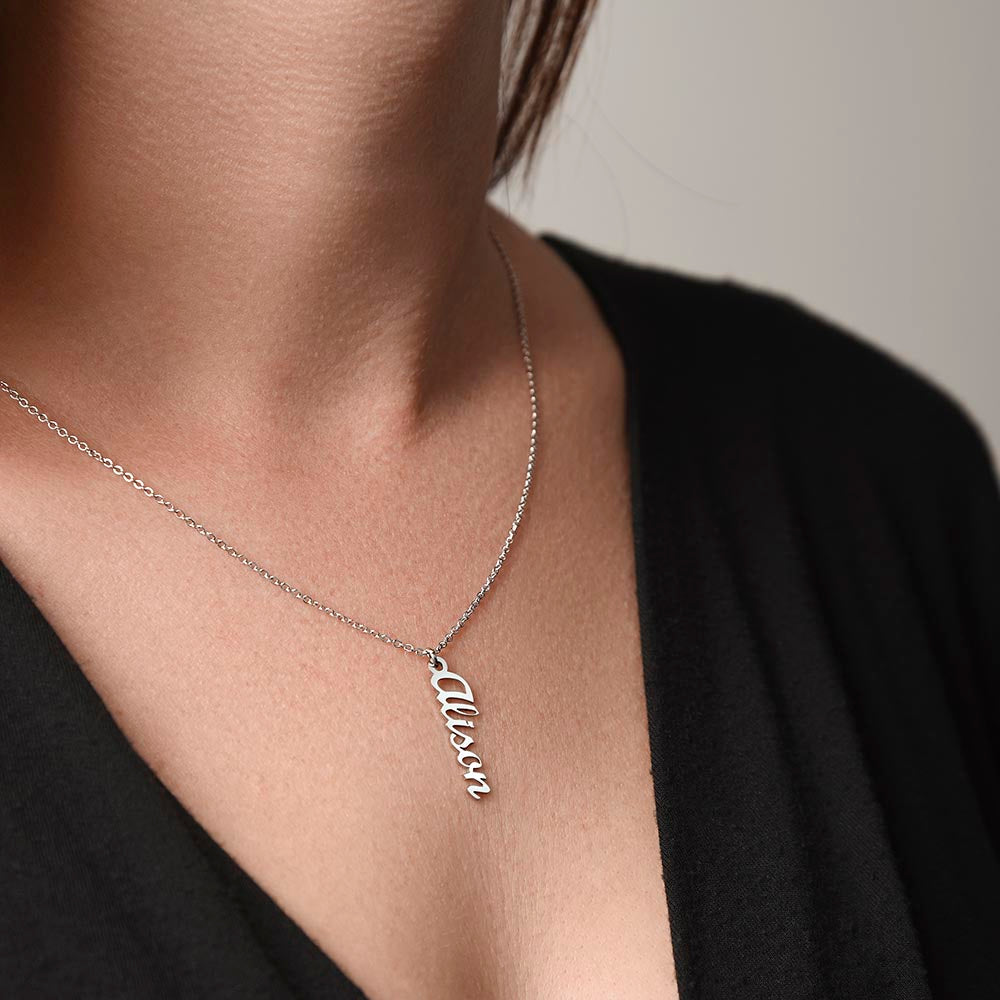 Her Name in Lights – Vertical Name Necklace