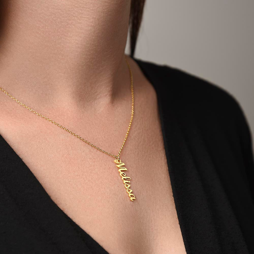 Her Name in Lights – Vertical Name Necklace