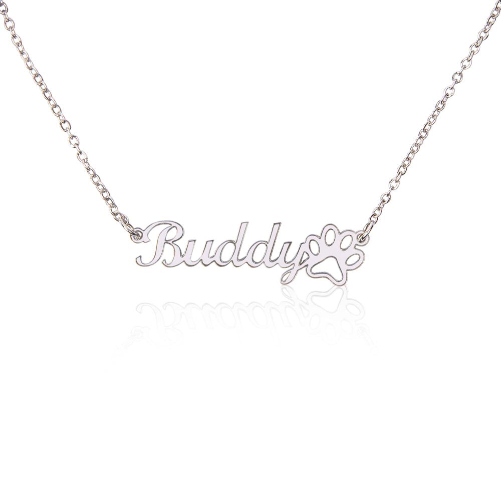 Fur Ever Love – Paw Print Name Necklace