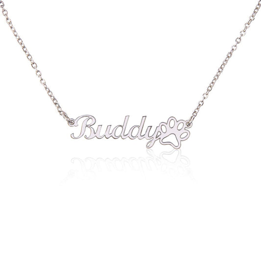 Fur Ever Love – Paw Print Name Necklace