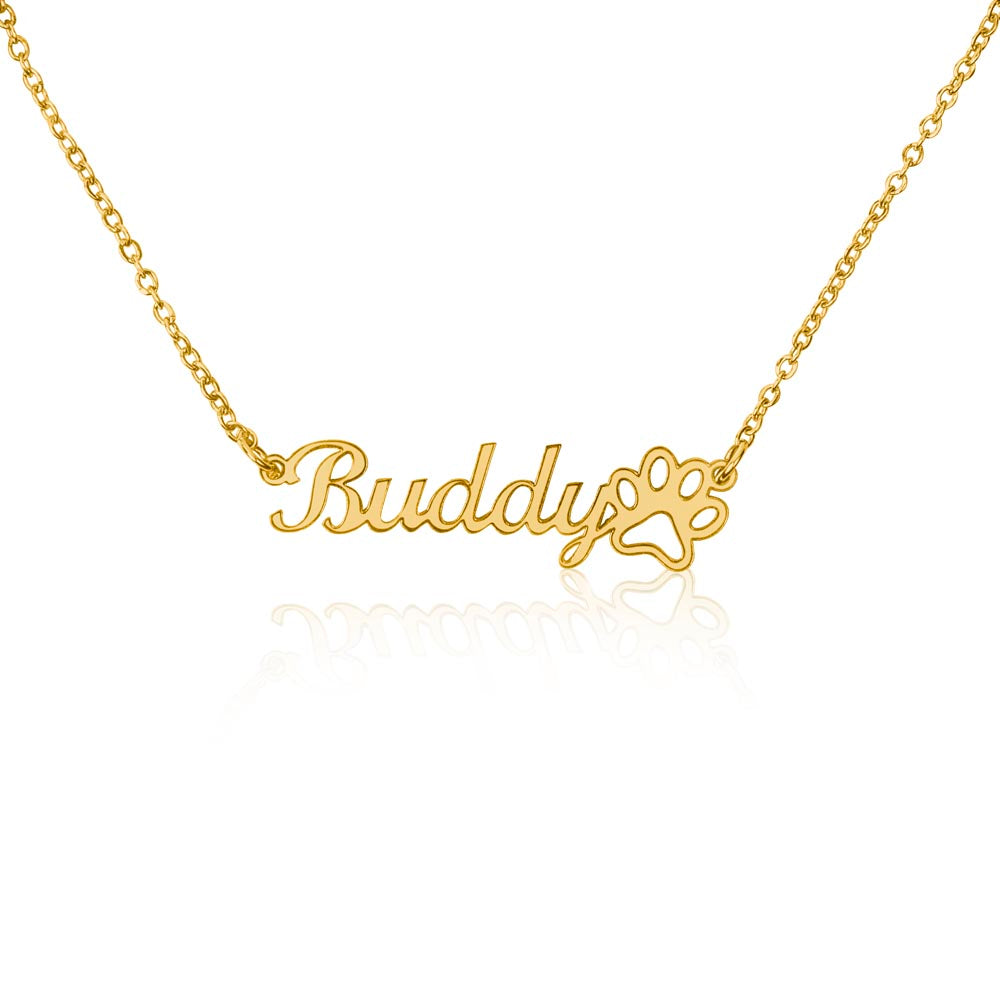 Fur Ever Love – Paw Print Name Necklace