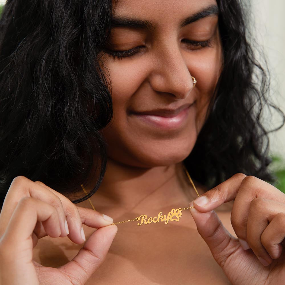 Fur Ever Love – Paw Print Name Necklace