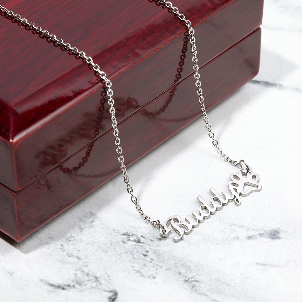 Fur Ever Love – Paw Print Name Necklace