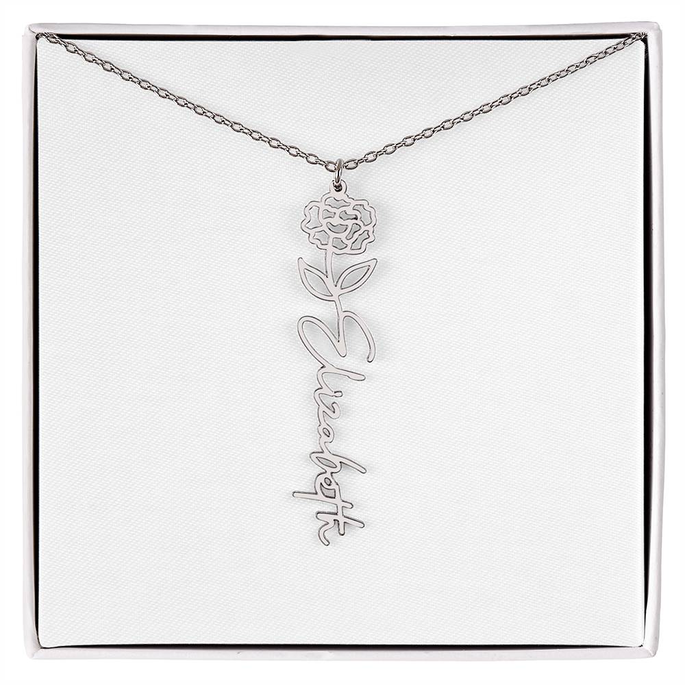 Blooming With Love – Personalized Flower Name Necklace