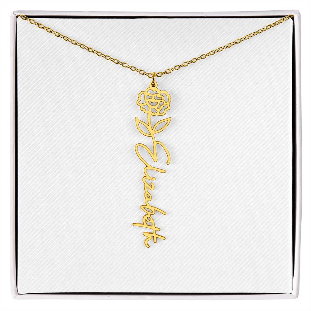 Blooming With Love – Personalized Flower Name Necklace