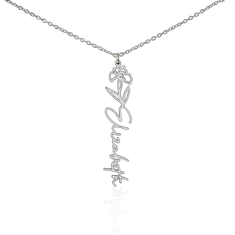 Blooming With Love – Personalized Flower Name Necklace