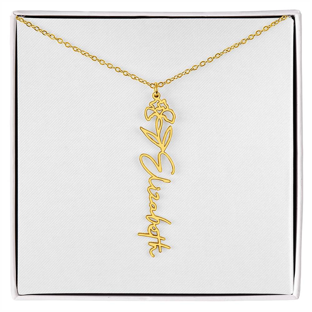 Blooming With Love – Personalized Flower Name Necklace