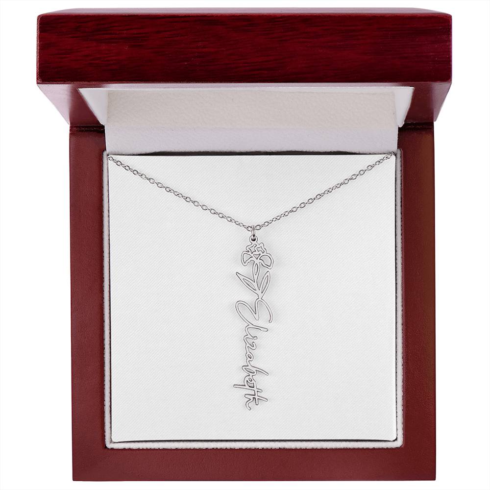Blooming With Love – Personalized Flower Name Necklace