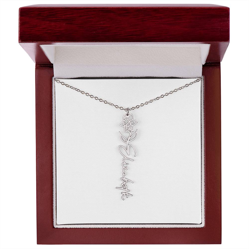 Blooming With Love – Personalized Flower Name Necklace