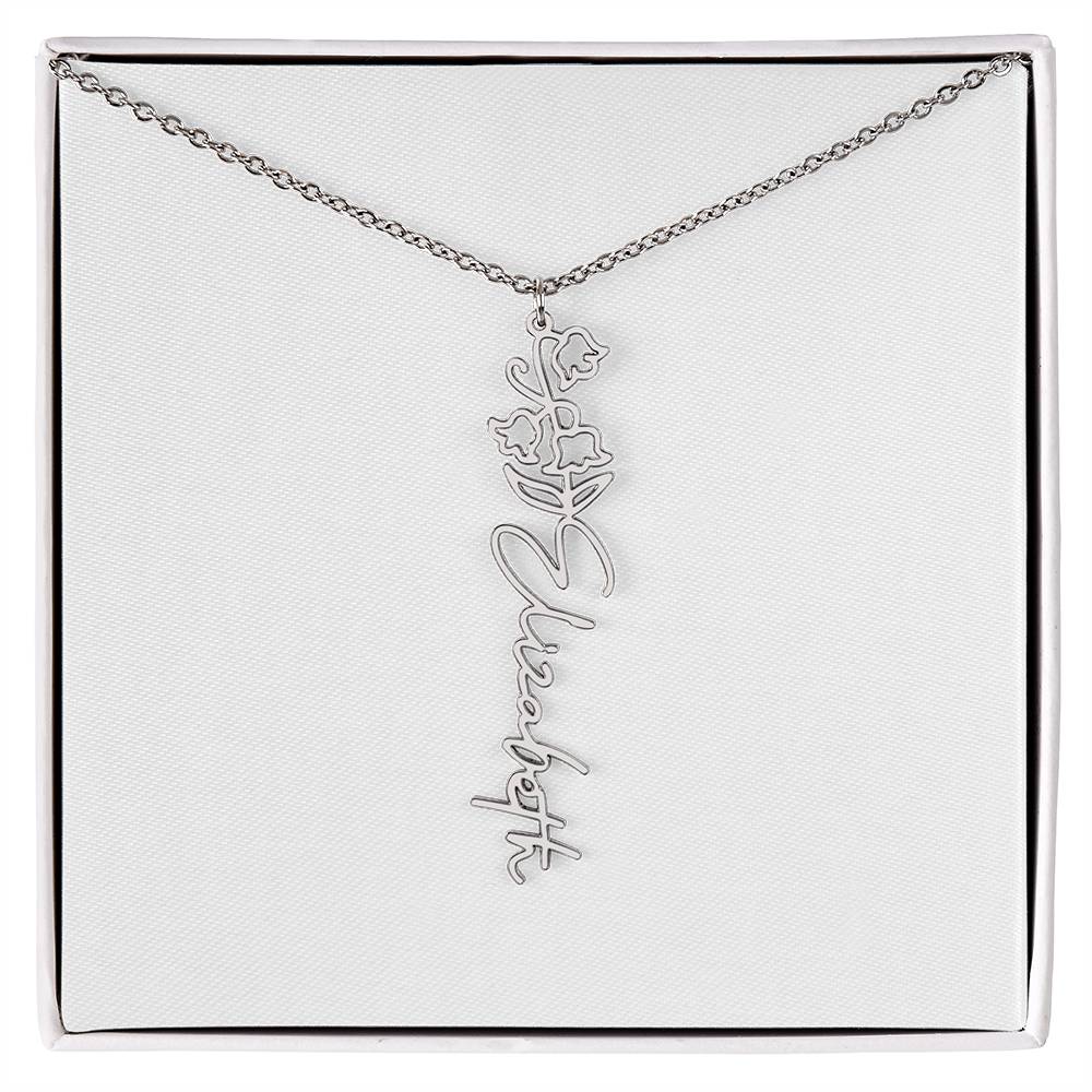 Blooming With Love – Personalized Flower Name Necklace