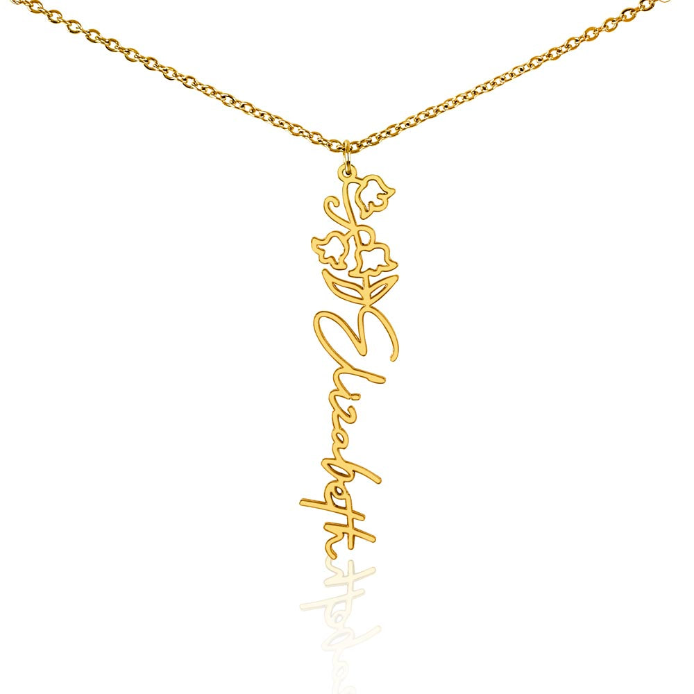 Blooming With Love – Personalized Flower Name Necklace
