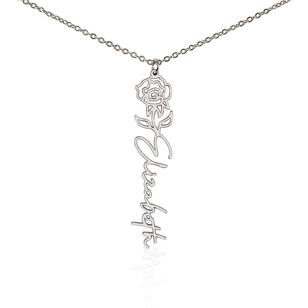 Blooming With Love – Personalized Flower Name Necklace