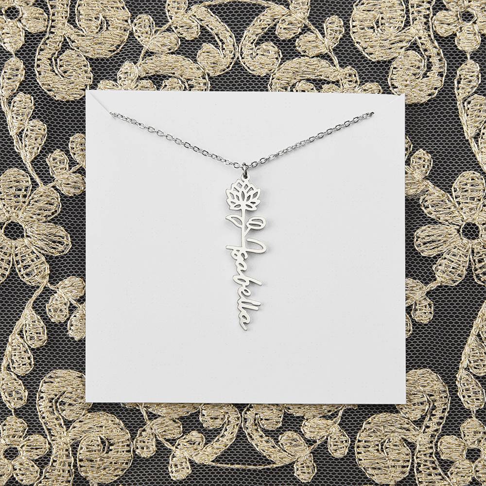 Blooming With Love – Personalized Flower Name Necklace
