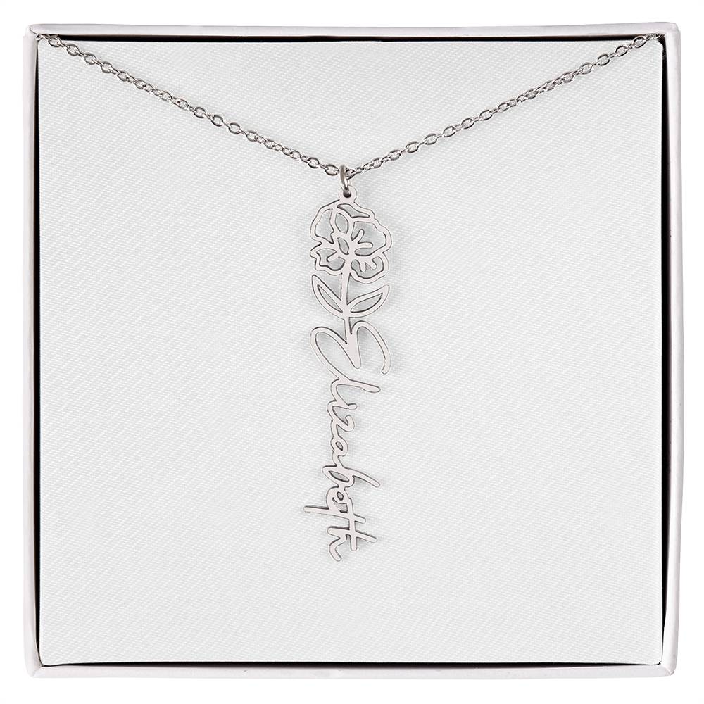 Blooming With Love – Personalized Flower Name Necklace