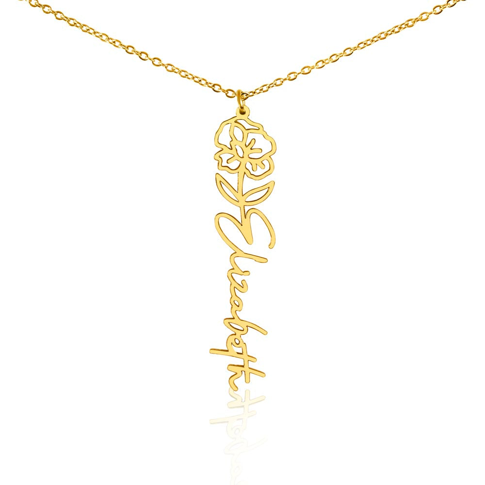 Blooming With Love – Personalized Flower Name Necklace