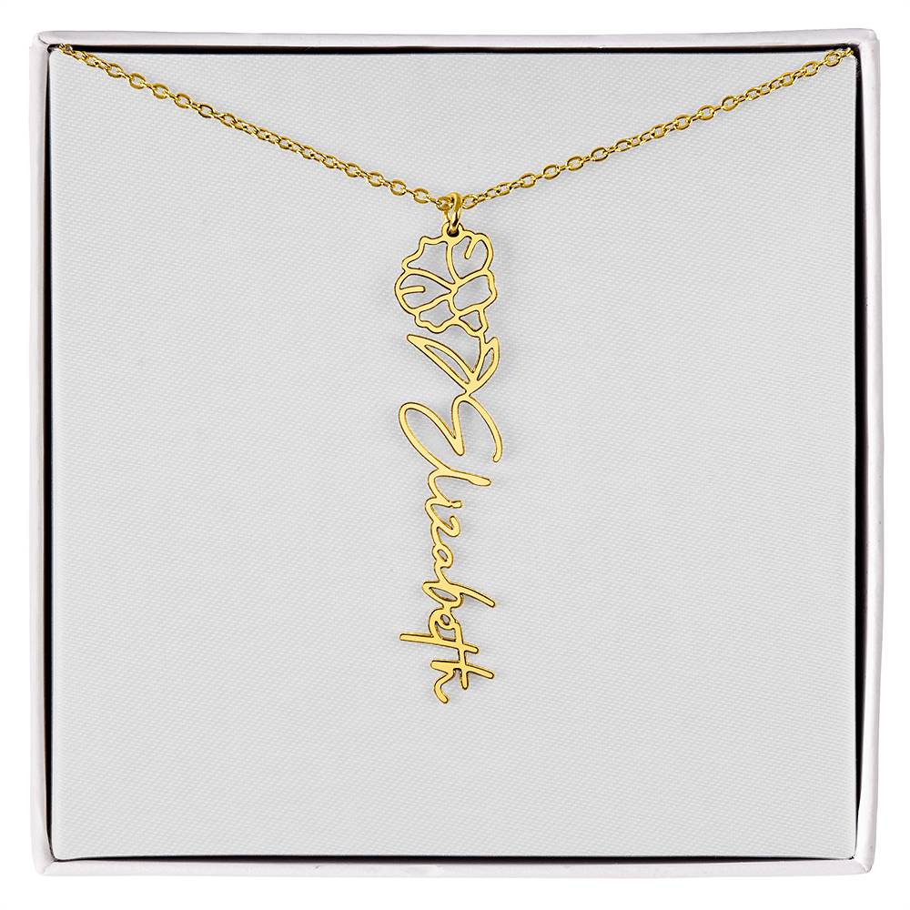 Blooming With Love – Personalized Flower Name Necklace