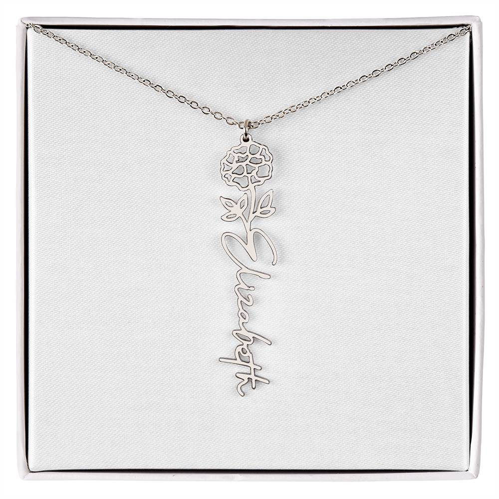 Blooming With Love – Personalized Flower Name Necklace