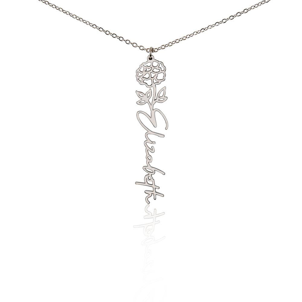 Blooming With Love – Personalized Flower Name Necklace