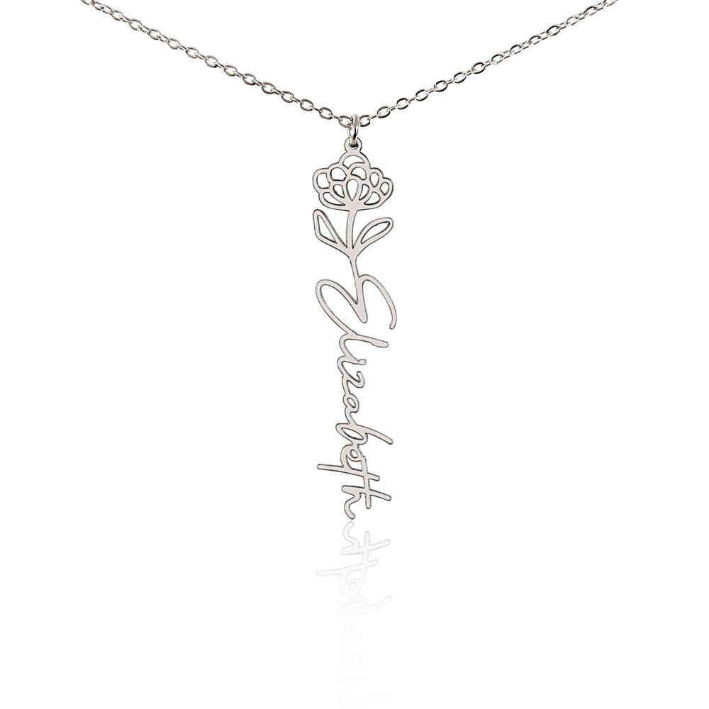 Blooming With Love – Personalized Flower Name Necklace