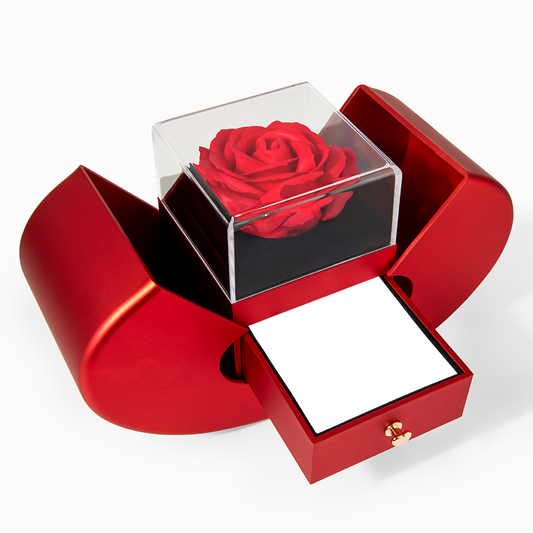 Tied With a Red Rose – Love Knot Red Heart Rose Box