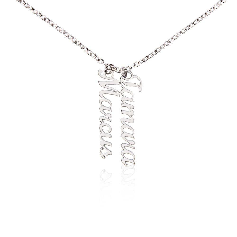 Names Stacked With Love – Multi Vertical Name Necklace