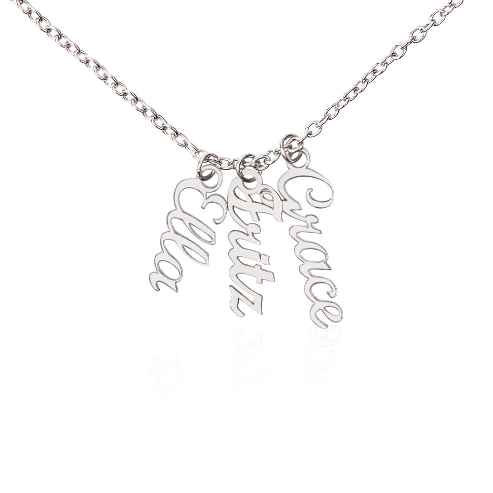 Names Stacked With Love – Multi Vertical Name Necklace
