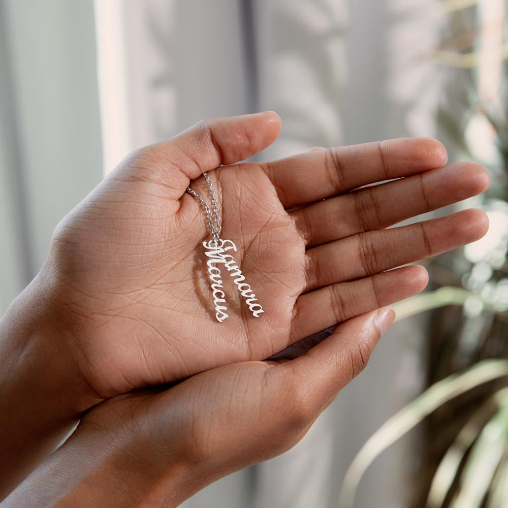 Names Stacked With Love – Multi Vertical Name Necklace