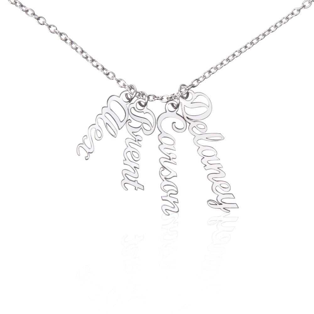 Names Stacked With Love – Multi Vertical Name Necklace