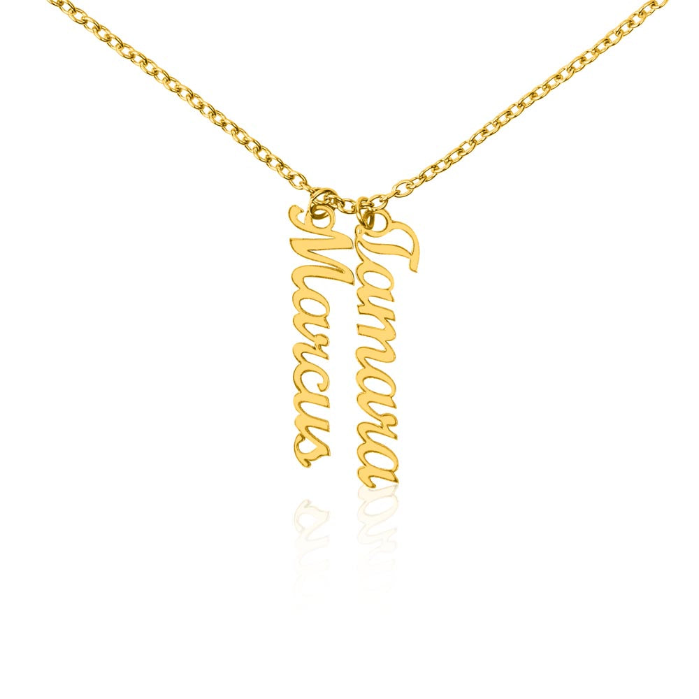 Names Stacked With Love – Multi Vertical Name Necklace