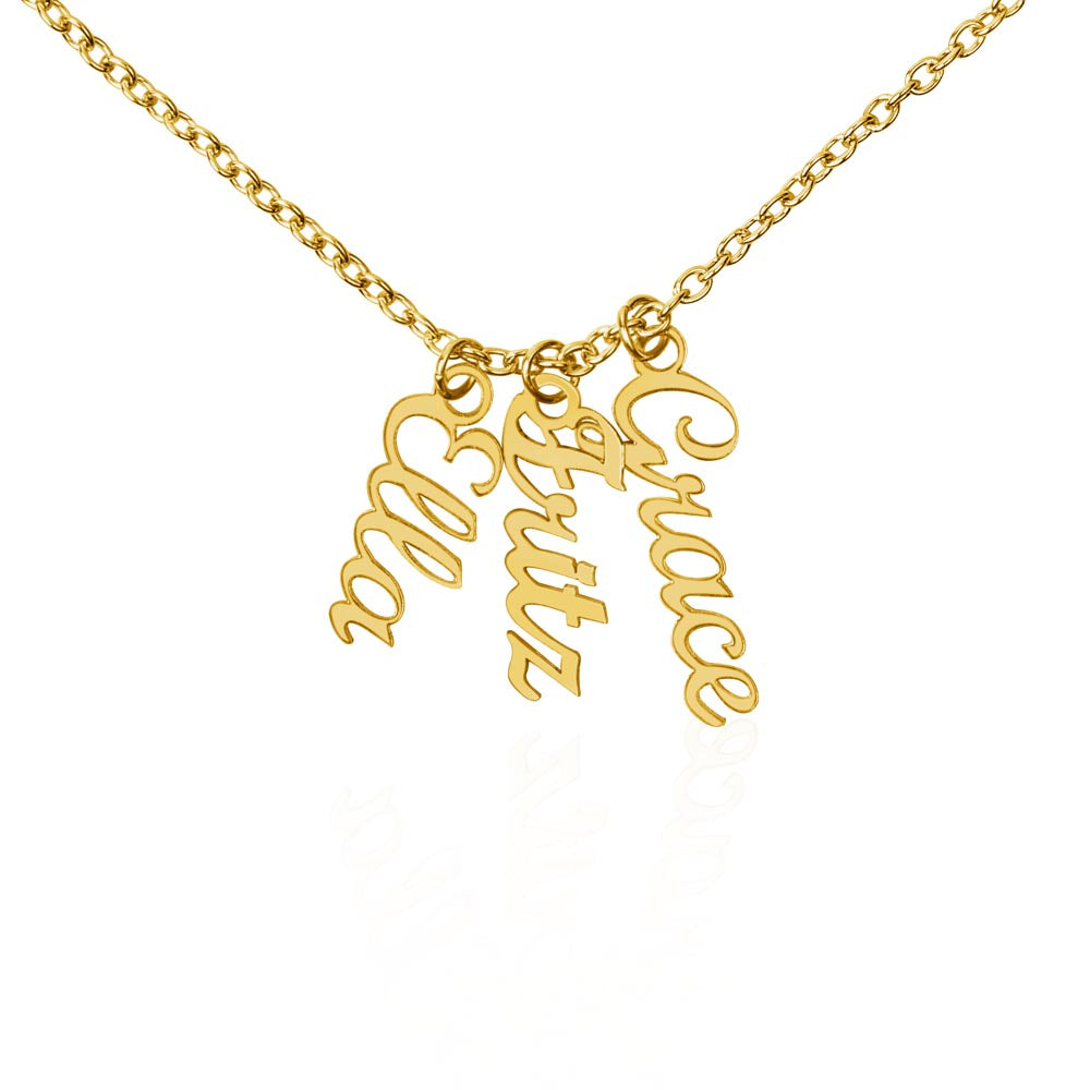 Names Stacked With Love – Multi Vertical Name Necklace