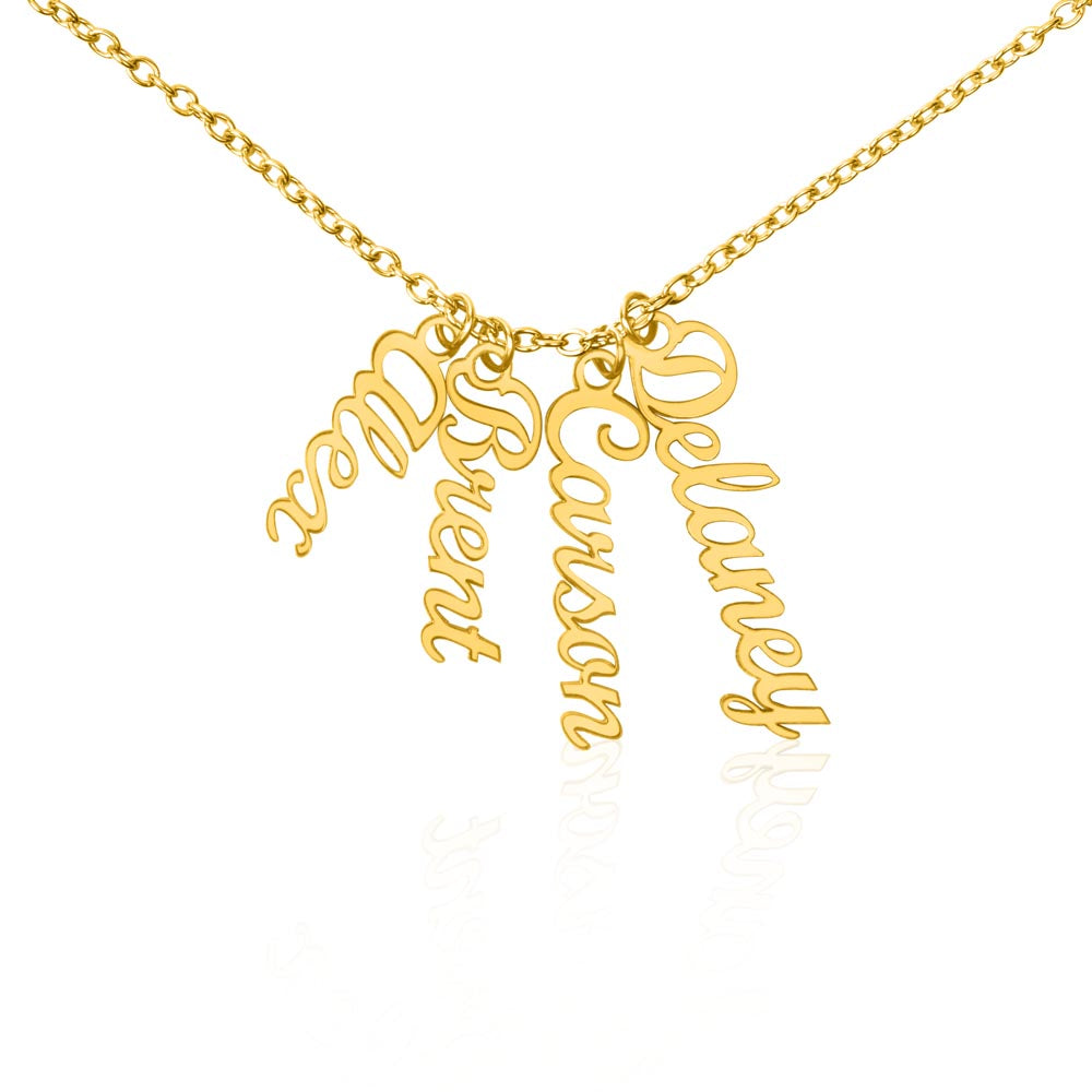 Names Stacked With Love – Multi Vertical Name Necklace